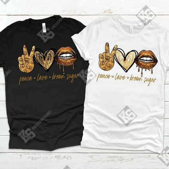 Peace Love Brown Sugar Tee‎ - Picture 1 of 3